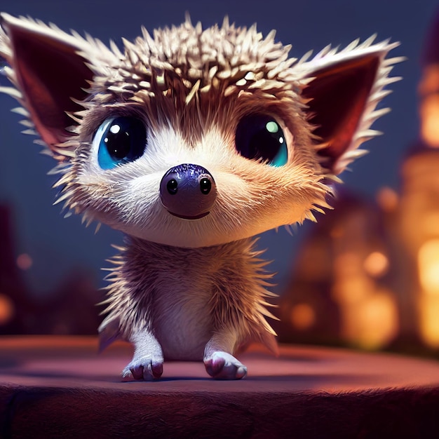 Baby hedgehog cute chibi little hedgepig portrait