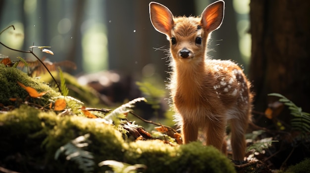 Baby hert in het bos