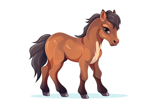 Наклейка Baby Horse на изолированном прозрачном фоне Png Logo Generative AI