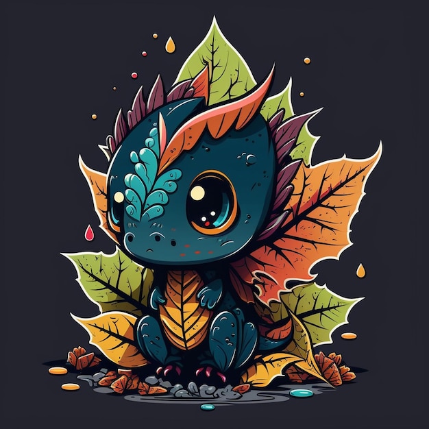 Baby Kawaii Cartoon Dragon Vector Illustratie