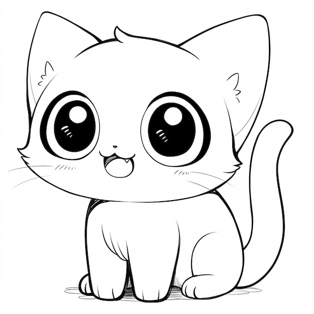 Photo baby kitten with cute big eyes generative ai