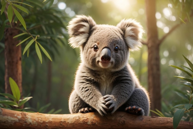 Photo a baby koala cute happy smiling funny