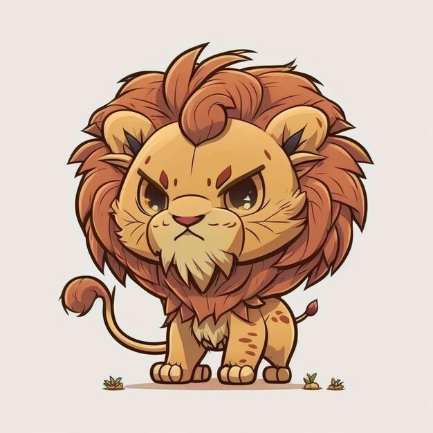 Baby Lion Character Vector Illustration