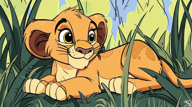 Baby Lion Coloring Art for Kids