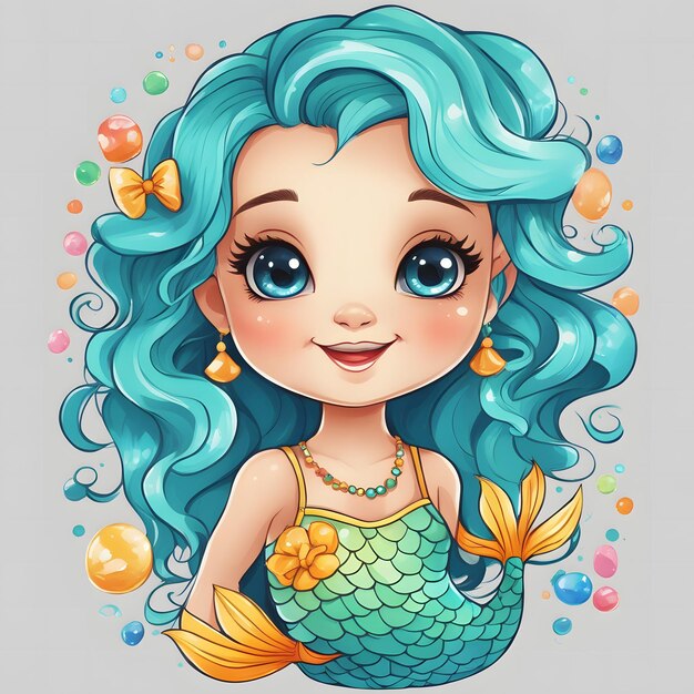 Photo baby mermaid sticker design