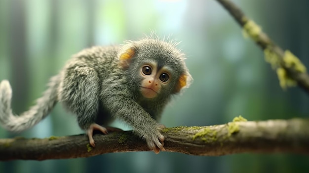 Baby Monkey HD 8K behang achtergrond Fotografische afbeelding