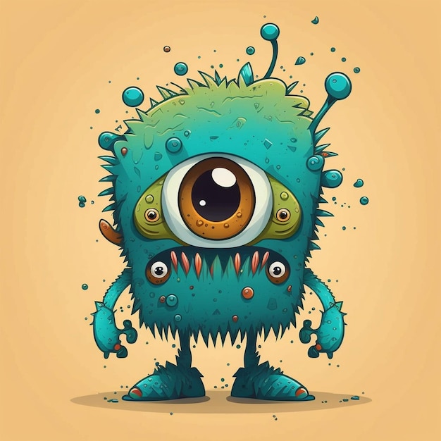 Baby Monster Cartoon Character Vector Illustration
