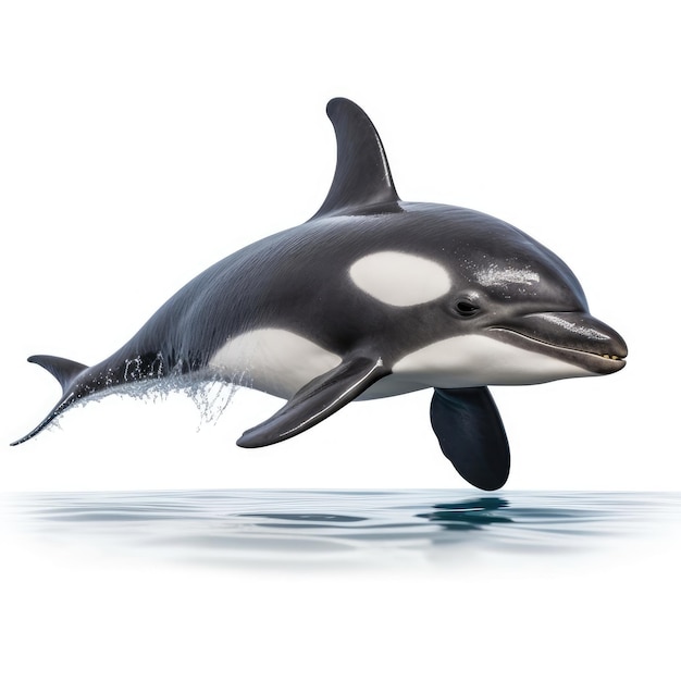 Baby Orca isolated on white generative AI