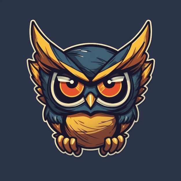 Photo baby owl superhero vector sticker