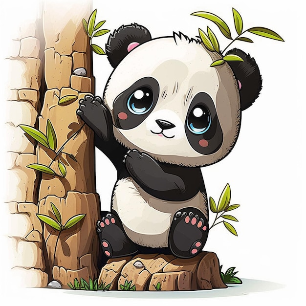 Baby Panda Cartoon Character Vector Illustratie