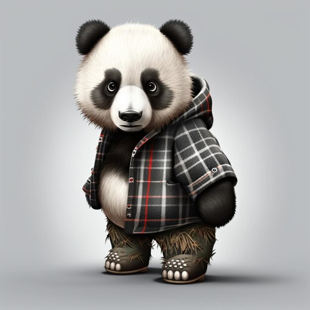 Baby Panda Cartoon Character Vector Illustration