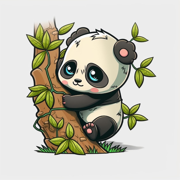 Baby Panda Cartoon Character Vector Illustration
