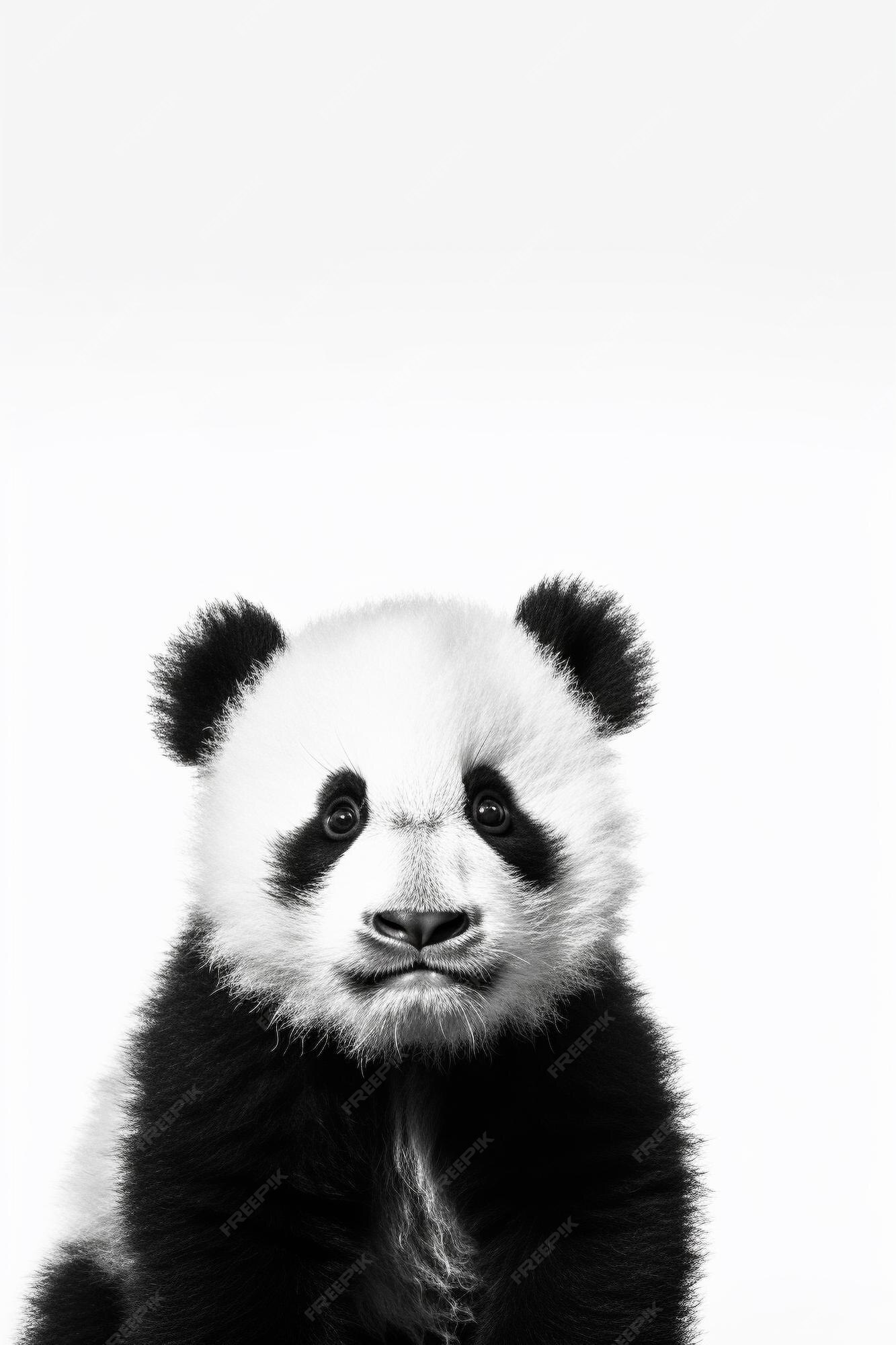 Premium Photo | A baby panda with a profile very cute white background