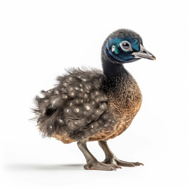 Baby Peacock isolated on white generative AI