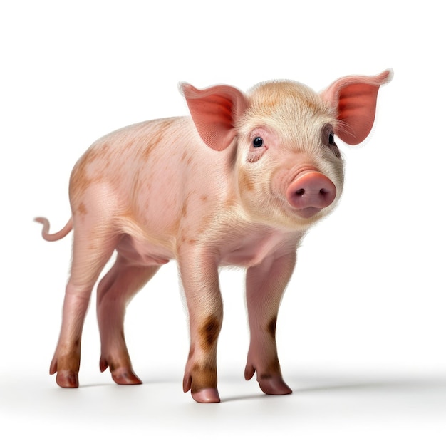 Baby Pig isolated on white generative AI