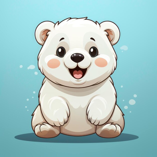 Baby Polar Bear SurprisedIconCartoon Illustration For Printing