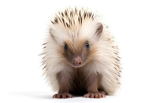 Baby porcupine isolated on a white background