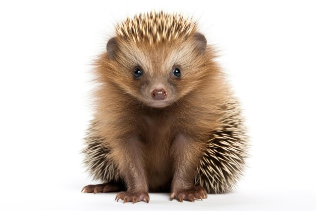 Baby porcupine isolated on a white background