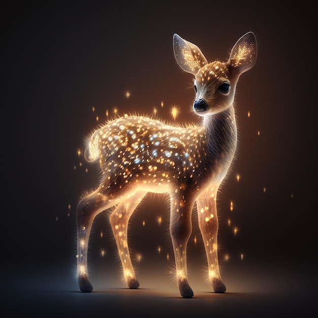 Baby premium deer nice lighting images Generative AI