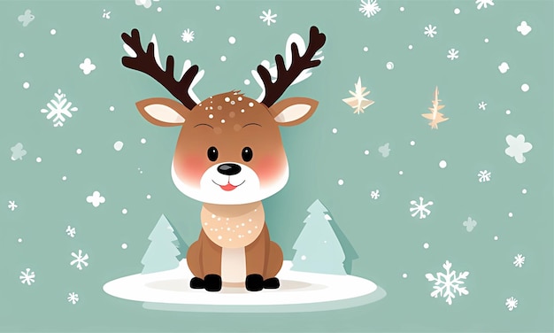 Photo baby reindeer christmas theme