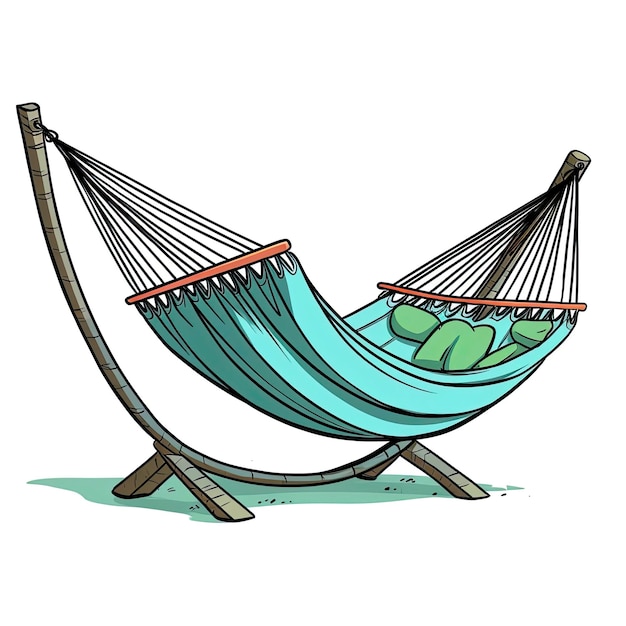 A baby resting in a blue hammock