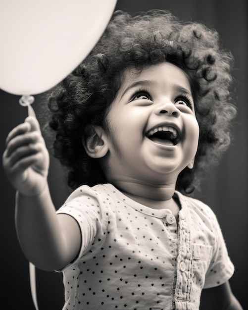 A Baby's Joyful Reach for a Colorful Balloon