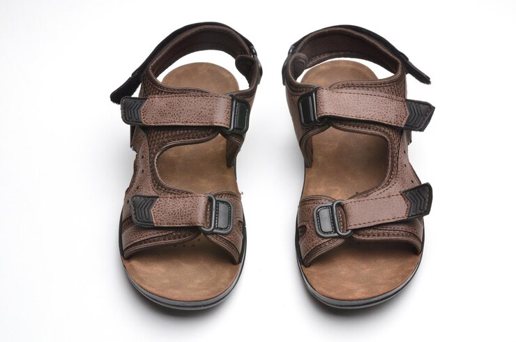 Baby sandals for boys on isolated white background