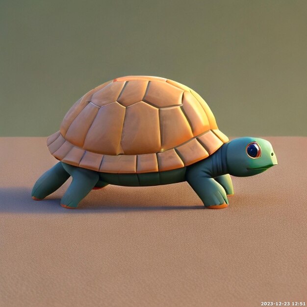 Foto baby schildpad figuur speelgoed ornament model 3d animatie stijl