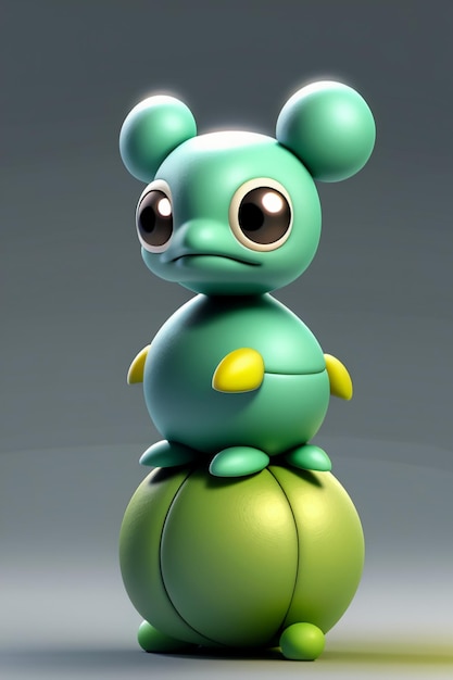 Baby schildpad figuur speelgoed ornament model 3D rendering dier behang ontwerp