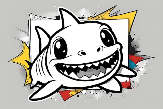 Premium AI Image | Baby shark Coloring page Printable qualityBlack and
