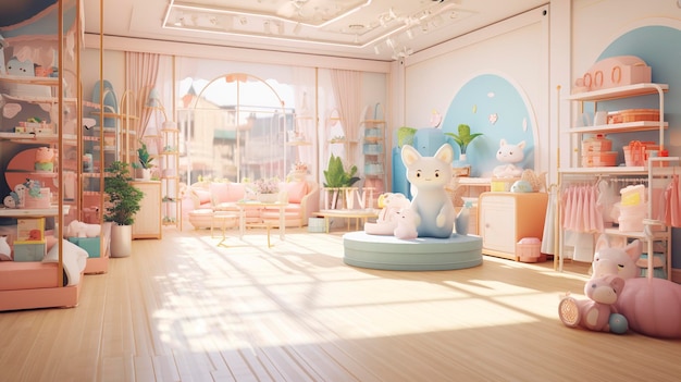 Baby Shop Interior with Cute Decorations