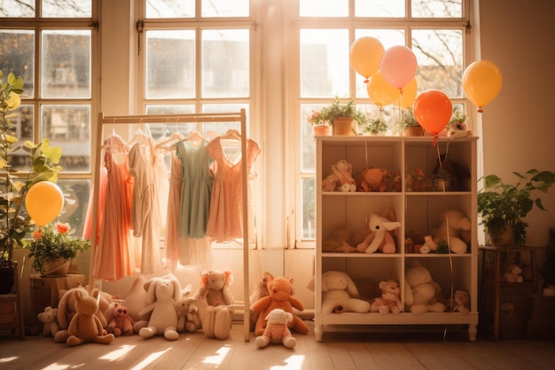 Baby Shop Natural Light Generative AI