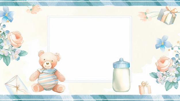 Photo baby shower or birth announcement background