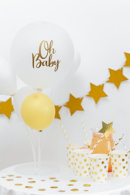 Foto concetto di baby shower con palloncini