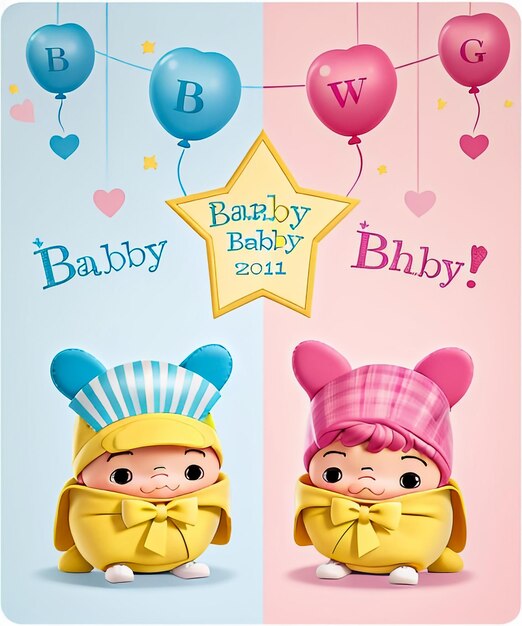 Photo baby shower decoration gender reveal baby shower card party art