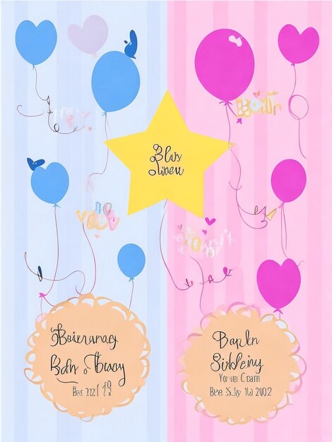 Photo baby shower decoration gender reveal baby shower card party art