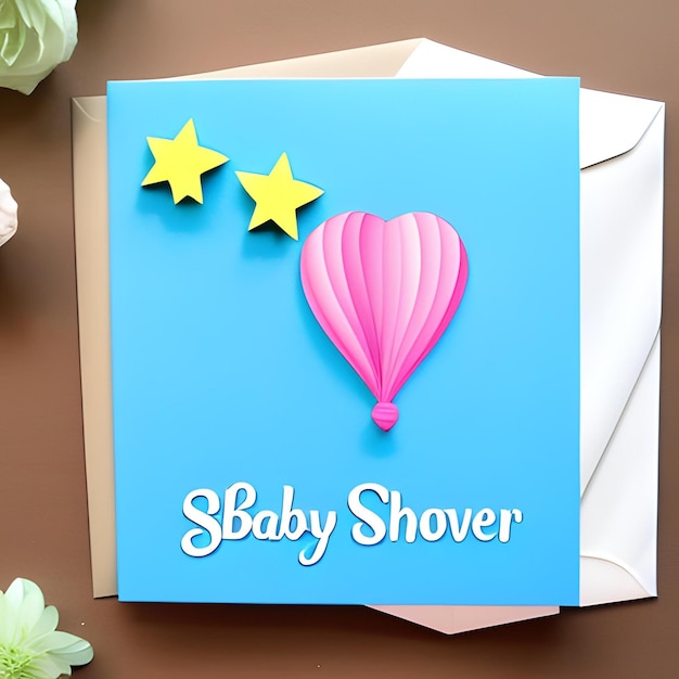 Photo baby shower decoration gender reveal baby shower card party art