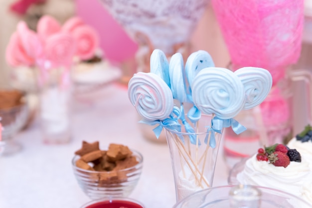 Baby shower and sweets on the table