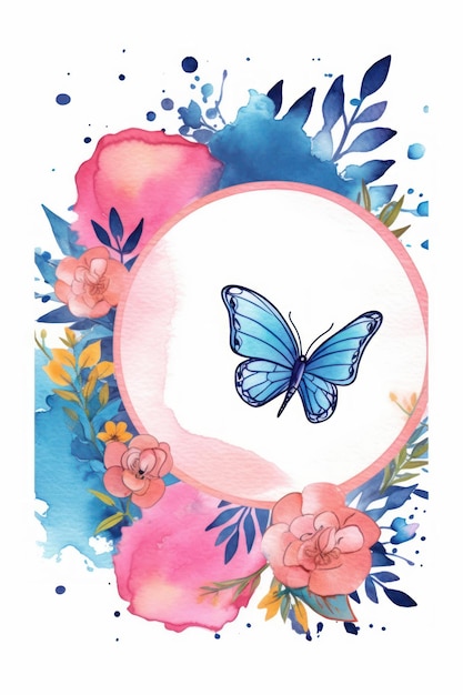 baby showerd kaart op een witte achtergrond met roze en blauwe bloemen
