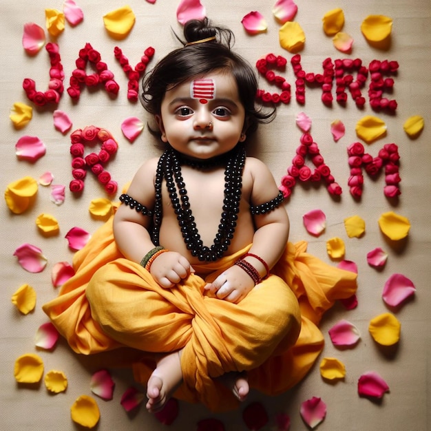 Foto bambino shree ram generativo ai immagine