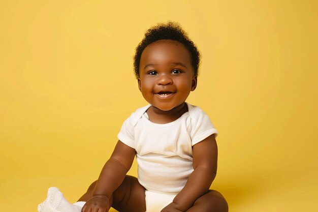 Baby Sitting on Ground With Diaper