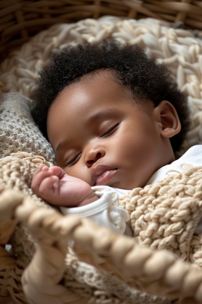 Baby Sleeping in Basket