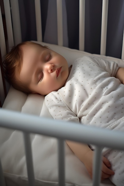 baby sleeping peacefully in a crib