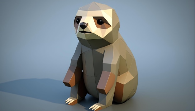 Baby sloth paper model image Ai generated art