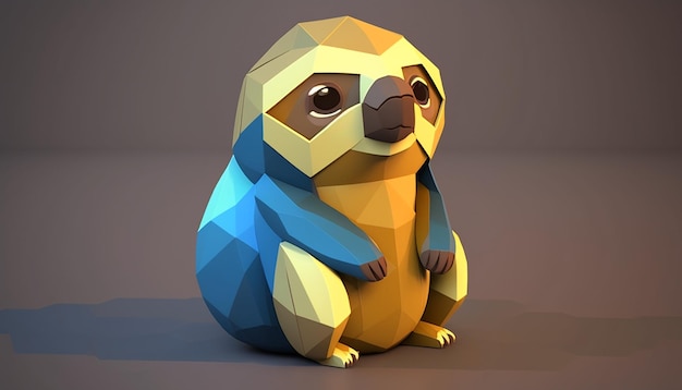 Baby sloth paper model image Ai generated art