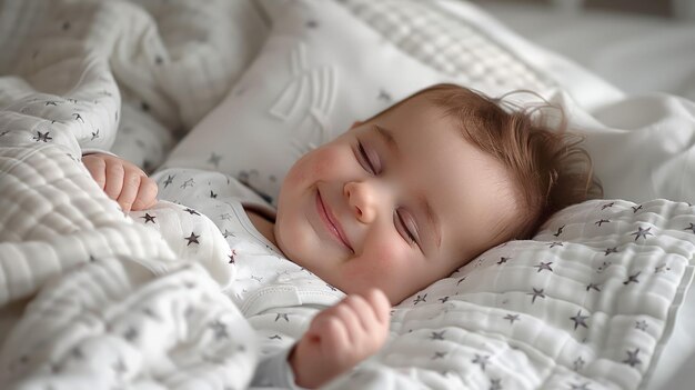 Baby Smiles in Bed