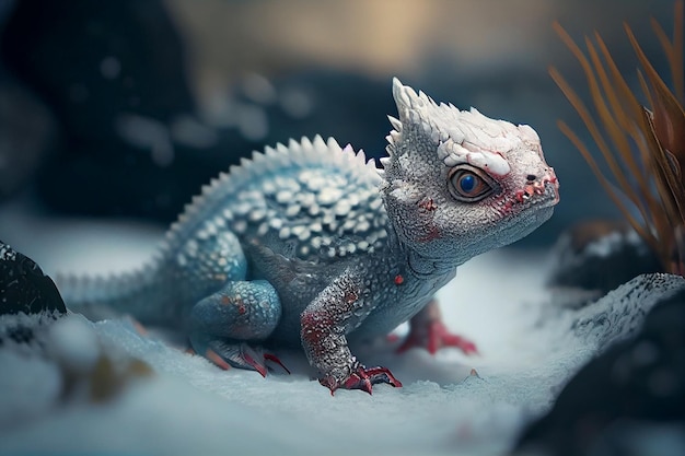 Baby Snow Dragongenerative ai