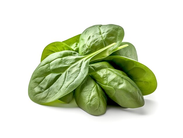 Baby spinach leaves isolated on white background cutout