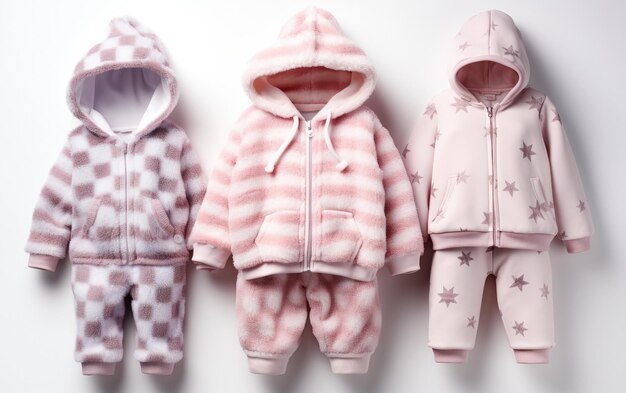Baby suits Lined Up Against Wall Cute Versatile and Ready for Wear