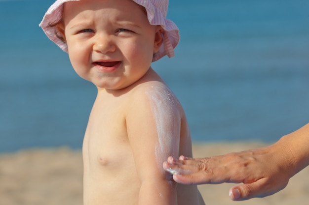 Baby sunscreen cream.